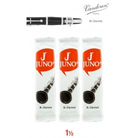 Vandoren Bb Clarinet JUNO Reeds; Strength #1.5; 3 Card