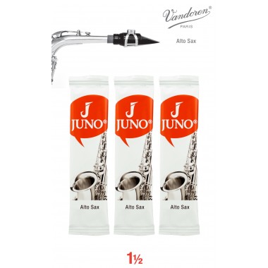 Vandoren Alto Sax JUNO Reeds; Strength #1.5; 3 Card